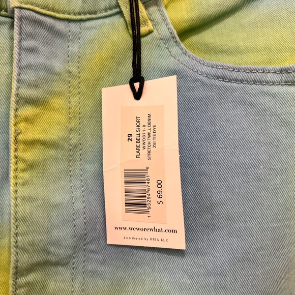 NWT We Wore What Flare Bell Tie Dye Shorts - Picture 10 of 12